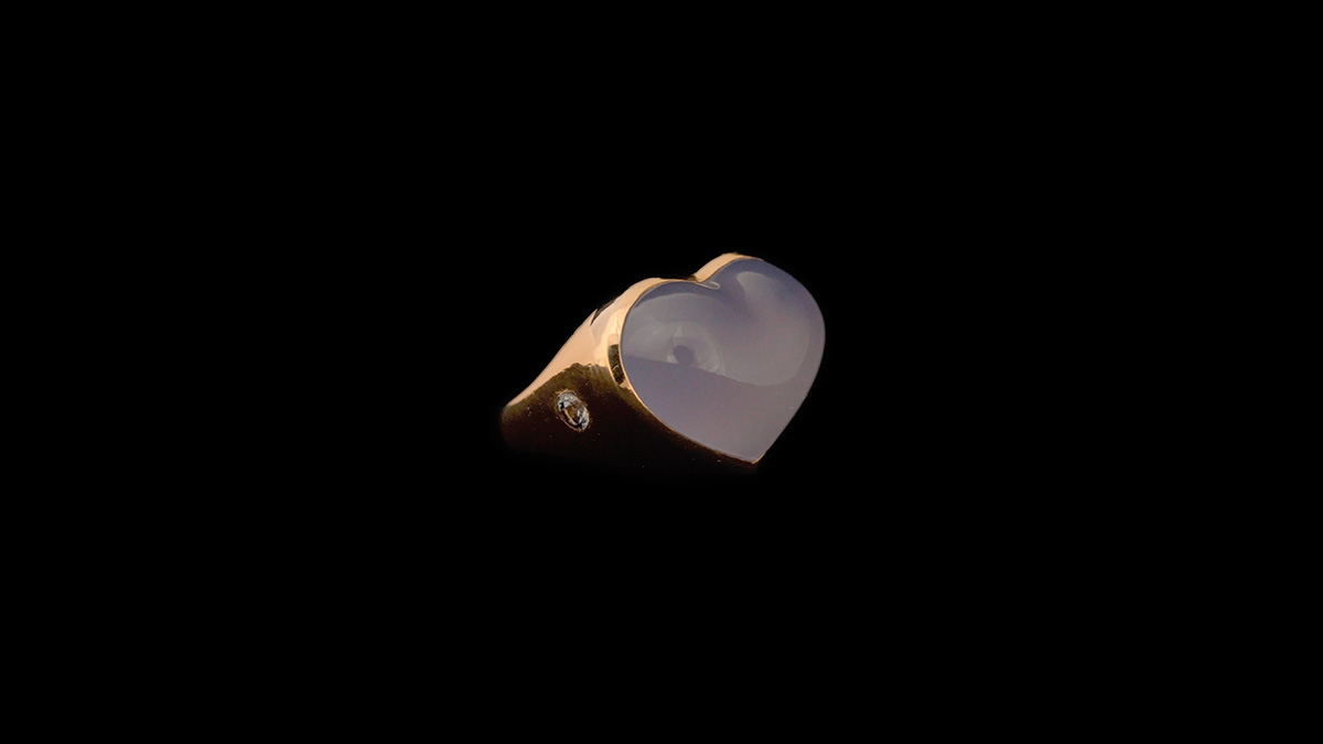 CHALCEDONY HEART RING - Looped